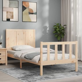 3192606 vidaXL Cadru de pat cu tăblie, 90x200 cm, lemn masiv