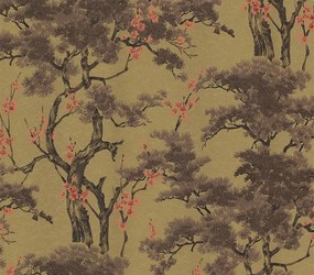 Tapet Harewood, Gold Metallic Luxury Chinoiserie, 1838 Wallcoverings, 5.3mp / rola