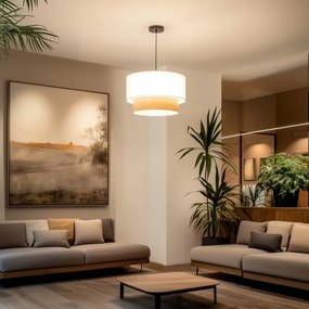 Brilagi - Lustră LED suspendată pe cablu CERIA 1xE27/40W/230V, Ø 50 cm, alb/bej