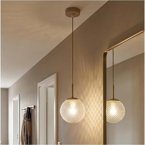 Brilagi - Lustră suspendată cu cablu STELLA 1xE27/60W/230V Ø 15 cm bej/auriu