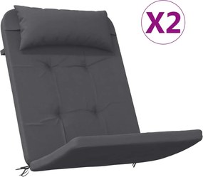 vidaXL Perne scaun Adirondack, 2 buc, antracit, țesătură Oxford