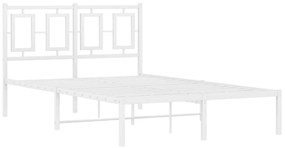 374288 vidaXL Cadru de pat metalic cu tăblie, alb, 120x200 cm