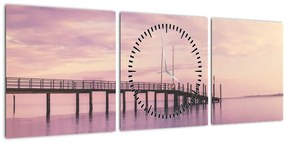 Tablou - Port (cu ceas) (90x30 cm)