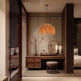 Lustră pe cablu Immax 08272L NATURALEZA 1xE27/40W/230V d. 55 cm ratan