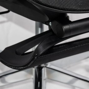 Scaun ergonomic de birou negru din mesh cu suport pentru picioare și tetieră ajustabilă SYYT 9519