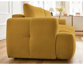 Canapea galben-muștar extensibilă/cu spațiu de depozitare 251 cm Fuji – Bobochic Paris
