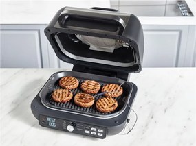Gratar electric Ninja Foodi MAX PRO AG651EU, 2460W, 3.8L, Functie gratar si Air fryer, Cyclonic Air, Smart Cook, Negru/inox