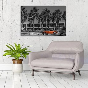 Tablou - Mașină roșie, retro (90x60 cm)