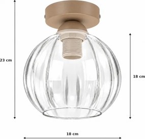 BRILAGI - Plafonieră LED RETRO GLASS 1xE27/60W/230V Ø 18 cm bej/transparentă