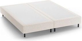 Pat matrimonial crem tapițat fără tăblie 200x200 cm Whale – Micadoni