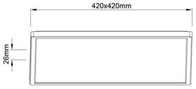 Brilliant - Plafonieră LED MILTON LED/24W/230V 42x42 cm neagră