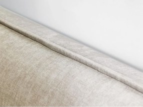 Pat matrimonial bej tapițat cu spațiu de depozitare și somieră 180x200 cm Jade – Bobochic Paris