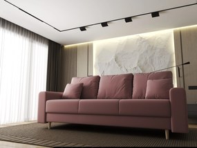 Canapea extensibilă dumonde cu ladă de depozitare si sezut confortabil din spuma high-density, Kronos Royal Roz 210x100 cm