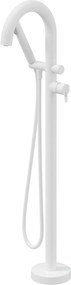 Baterie pentru cada freestanding, alb, cu set de dus, Deante Silia Alb