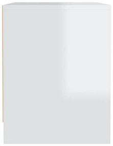 Noptiere, 2 buc., alb extralucios, 45x34x44,5 cm, PAL 2, Alb foarte lucios