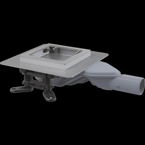 Canal de scurgere lateral 13x13 cm, foarte jos, cu dop de mirosuri SMART combinat, fara gratar