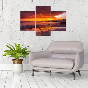 Tablou cu apus de soare la mare (90x60 cm)