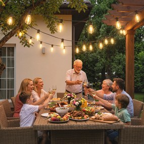 HOMCOM Lanț de Lumină, Lumini LED 50, 18 m, IP44 Impermeabile, Decorațiuni pentru Interior și Exterior, Grădină, Alb Cald | Aosom Romania