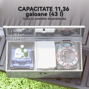 HOMCOM Cutie de Scule din Aluminiu cu Lacăt și 2 Chei, Mânere Laterale, Cutie de Depozitare 43L Rezistentă, Ideală pentru Camioane, Autorulote, Remorci, 76.2x33x24.4cm, Argintiu | Aosom Romania