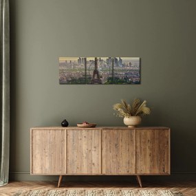 Tablou - Panorama Parisului (cu ceas) (90x30 cm)
