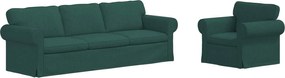 vidaXL Set de canapea 2 pcs Verde închis 245 x 82 x 80 cm țesătură