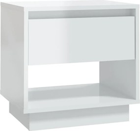 vidaXL Noptieră, alb extralucios, 45x34x44 cm, PAL