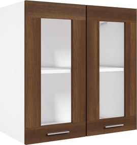 vidaXL Dulap de sticlă suspendat “Lyon”, stejar maro, 60x31x60 cm lemn