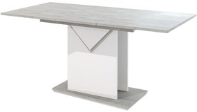 Masă de sufragerie Tonfir (gri deschis + alb lucios) (pentru 6 până la 8 persoane). 1055260