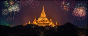 Tablou cu artificii în Asia (120x50 cm)