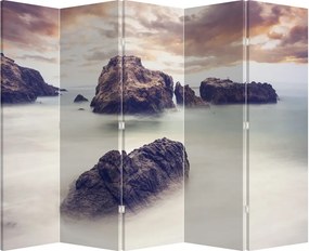 Paravan - Stânci în ceață (210x170 cm)
