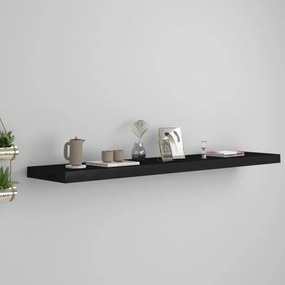 vidaXL Raft de perete suspendat, negru, 120x23,5x3,8 cm, MDF