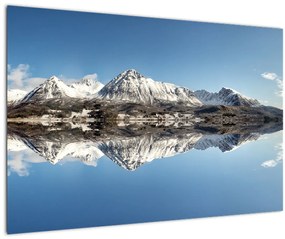 Tablou cu munți și reflectarea lor (90x60 cm)