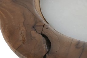 Lumânare decorativă tip ceară, stil natural rustic, culoare naturală, din ceară și lemn de tec, „Teak”