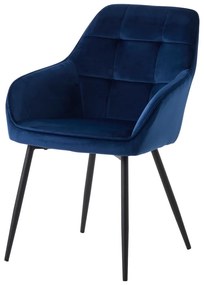 Set de scaune de sufragerie albastru închis cu cotiere 2 buc. tapițat Nolan Square – Unique Furniture