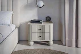 Set noptiere Vesper 56 cm - cașmir / mânere negre / picioare rotunde