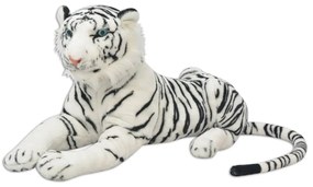 vidaXL Tigru de jucărie din pluș, xxl, alb
