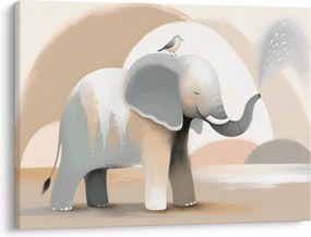 Tablou - Elefant în culori pastel (70x50 cm)