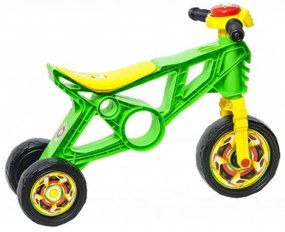 Motocicleta cu functie de trotineta fara pedale pentru copii NOVOKIDS™ EVO Balance Bike, Cu claxon, Maxim 30 Kg, 3 roti, Stabilitate mare, Verde