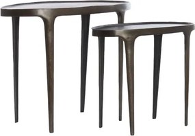 Măsuțe auxiliare 2 buc. rotunde din metal 33x70 cm Arica – Light &amp; Living