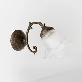 Aplica de perete stil clasic italian din alama si sticla Ricciolo