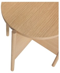 Măsuță auxiliară rotundă cu aspect de lemn de stejar ø 45 cm Heritage – Hübsch