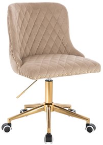 HR940K Scaun Latte din Catifea cu Bază Aurie