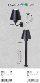 Aplica pentru iluminat exterior modern, IP44, Favara 8844 RX