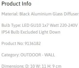 Aplica pentru exterior design modern IP54 Ovi