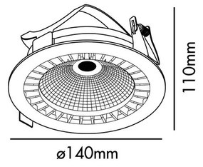 Spot LED incastrabil MINI-OPTIC White downlight LED CRI95 17/24W 3000K 20° 1920/2615 lm