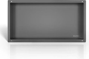Raft incastrat dreptunghiular Balneo Wall-Box No Rim 60x30x10 cm Gun Metal mat fara rama