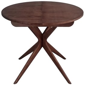 Masă de dining rotundă extensibilă cu aspect de lemn de nuc cu blat suplimentar ø 90 cm Jubi – Ragaba