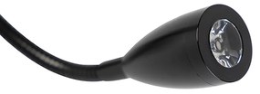 Aplică neagră cu abajur din catifea maro 18cm - Brescia