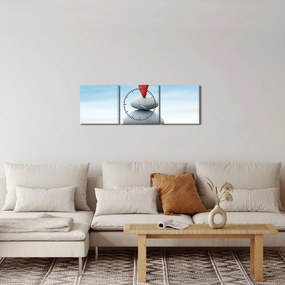 Tablou -Echilibru cu pietre (cu ceas) (90x30 cm)