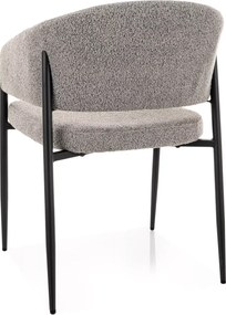 Scaun de dining AKITA cu picioare negre, gri